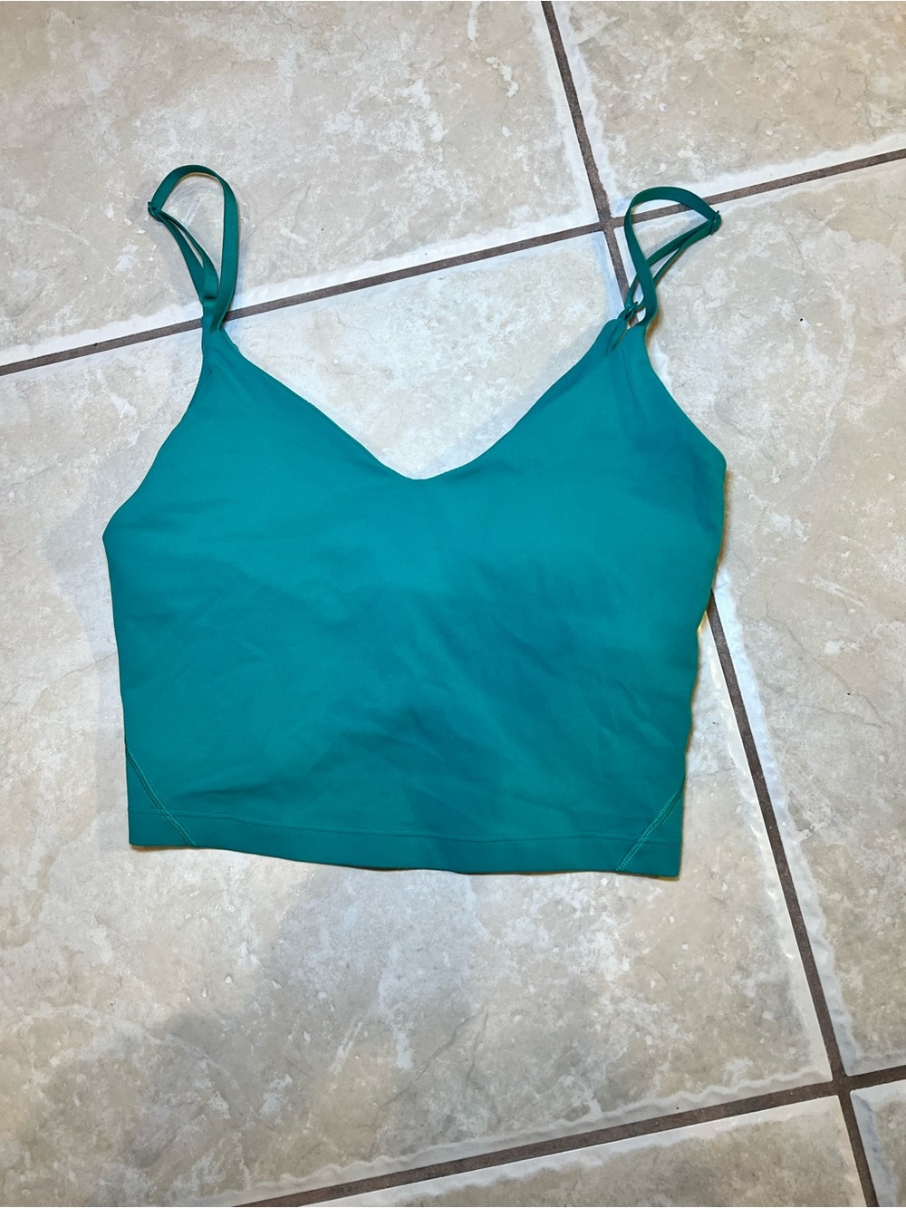 lululemon athletica Green V-Neck Spaghetti Strap Crop Top